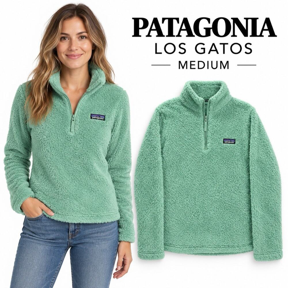 Patagonia Women’s Medium Los Gatos 1/4 Zip Fleece Gypsum Green Pullover